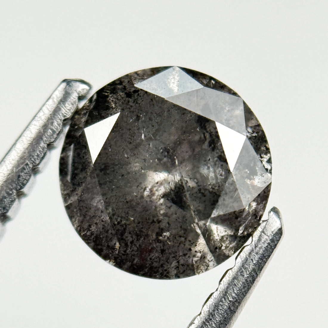 1.01 Ct Round Brilliant Cut Grey Natural Galaxy Diamond