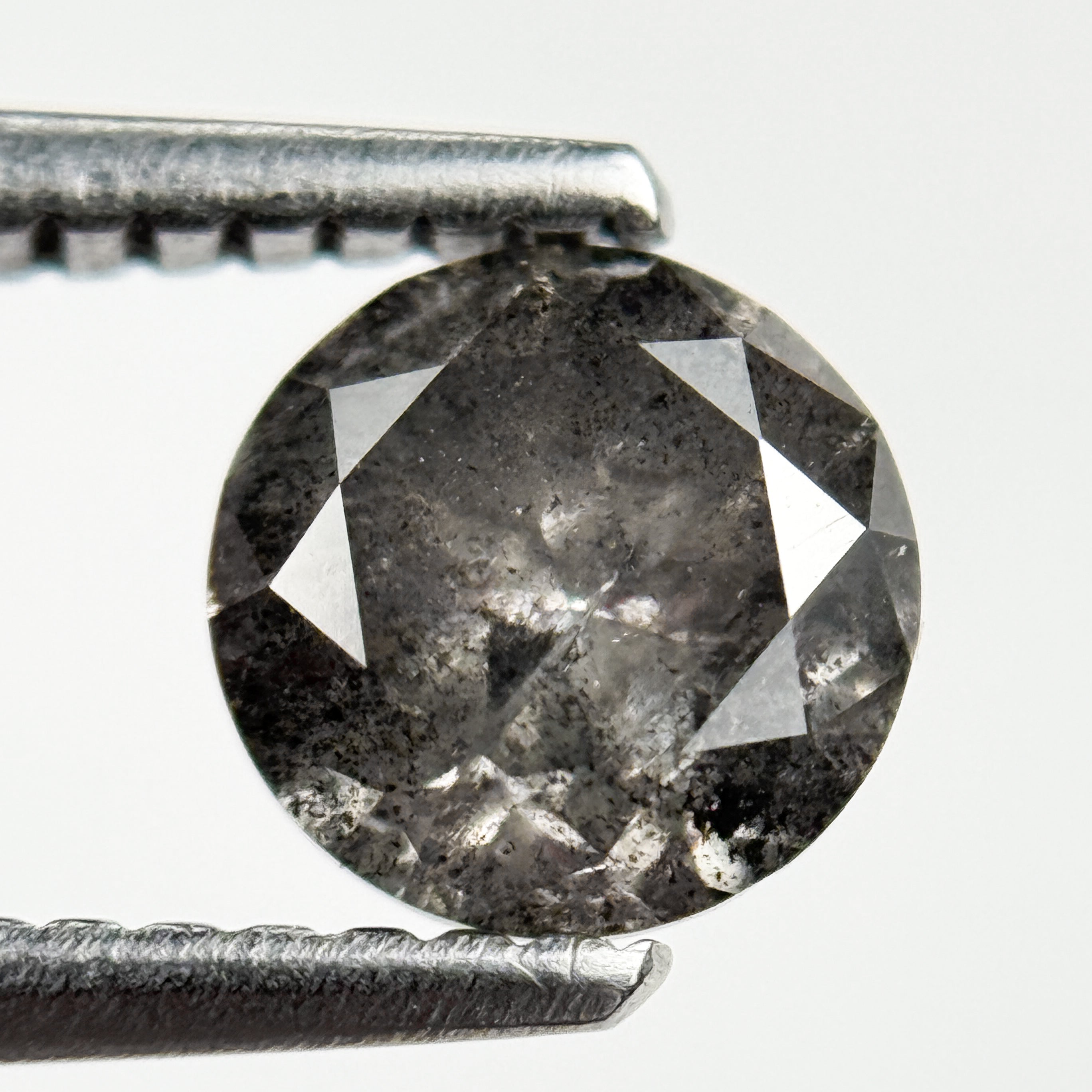 1.01 Ct Round Brilliant Cut Grey Natural Galaxy Diamond