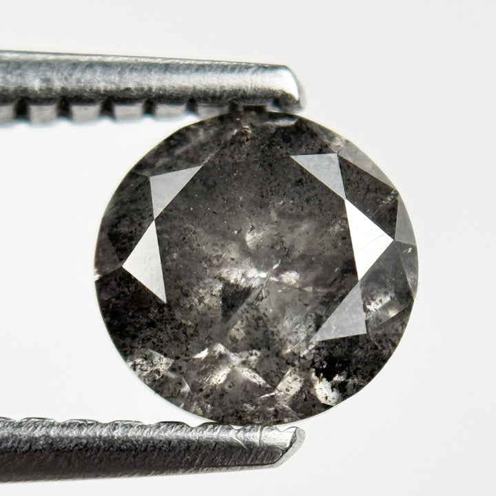 1.01 Ct Round Brilliant Cut Grey Natural Galaxy Diamond