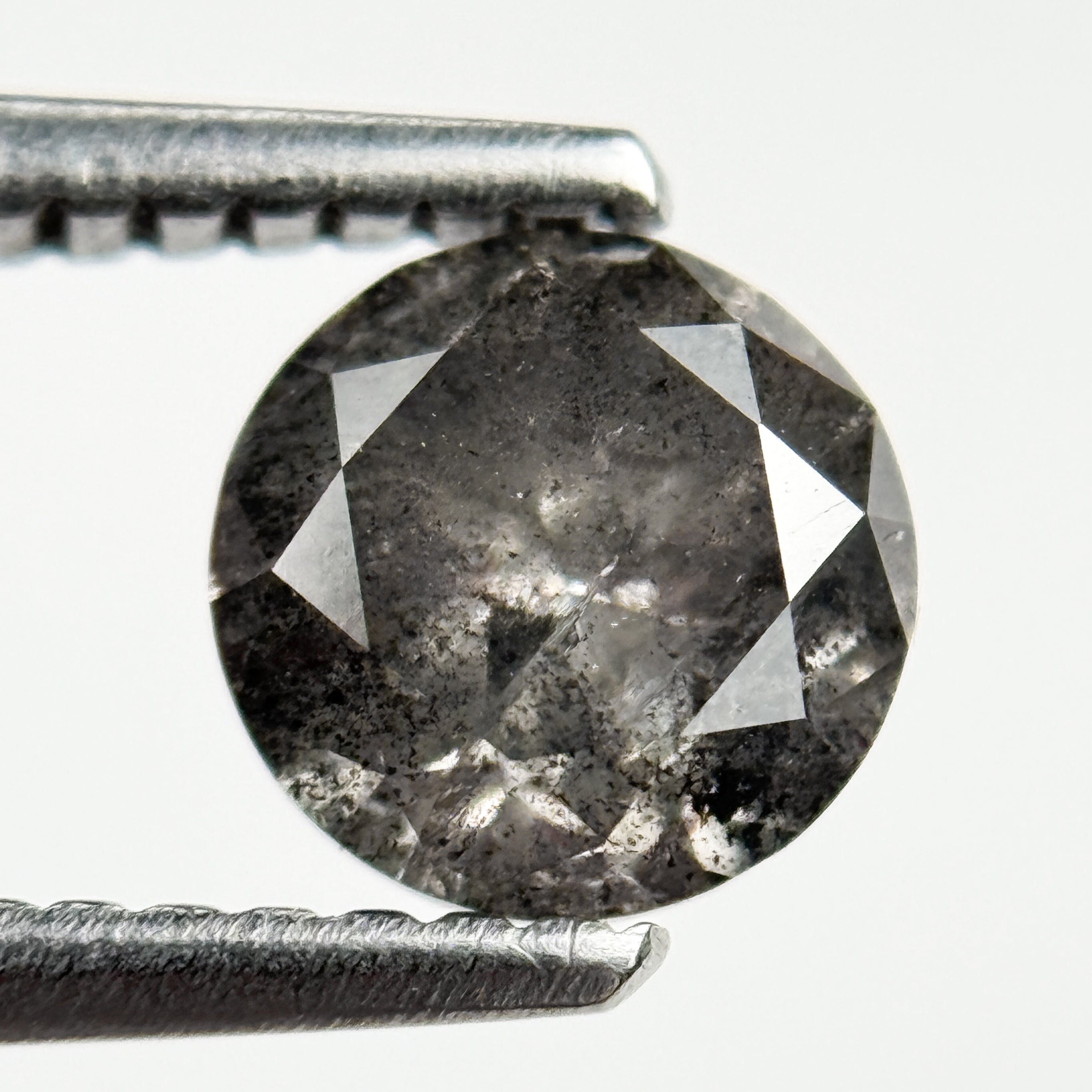 1.01 Ct Round Brilliant Cut Grey Natural Galaxy Diamond