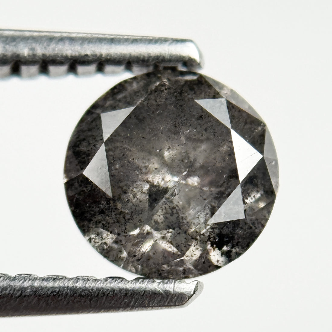 1.01 Ct Round Brilliant Cut Grey Natural Galaxy Diamond