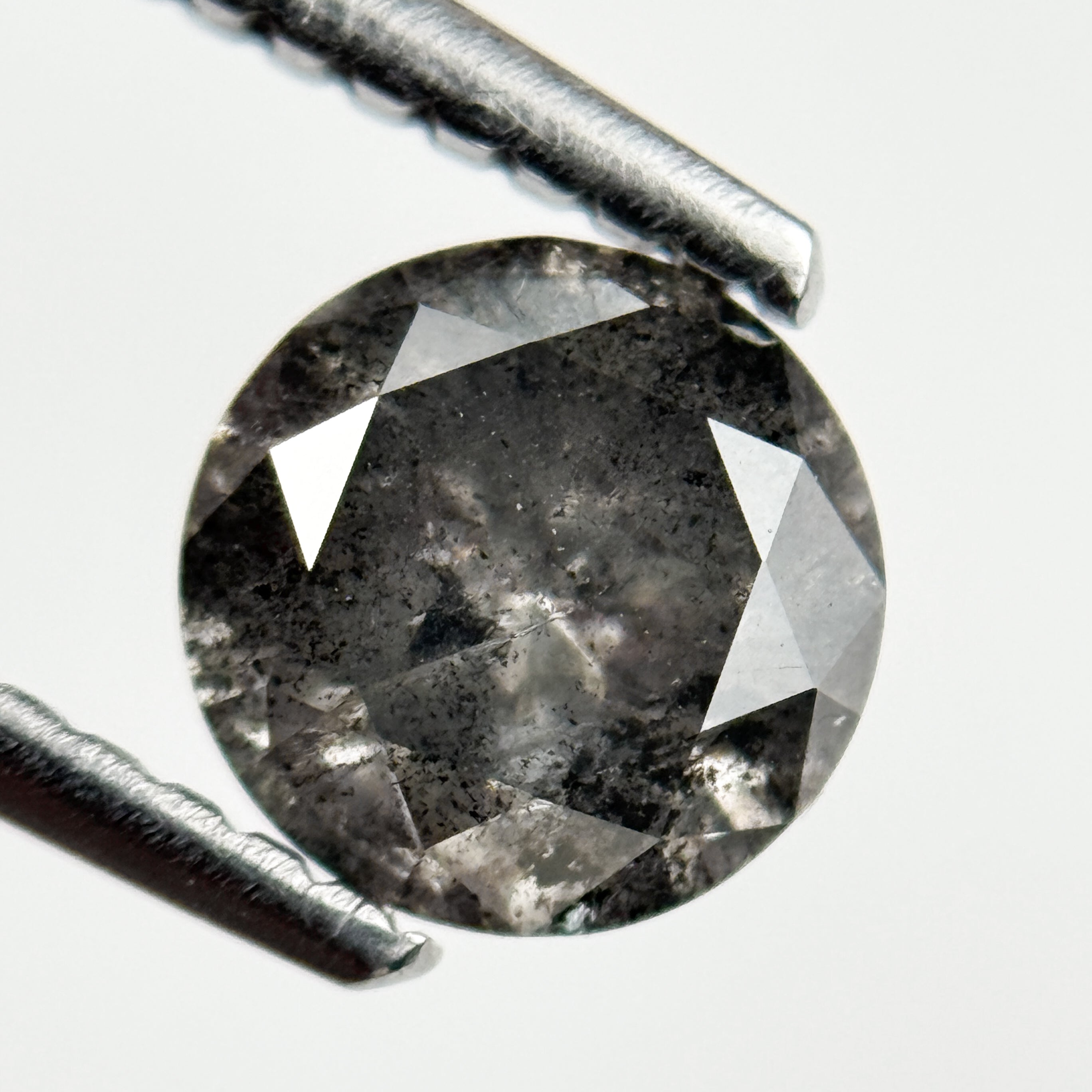 1.01 Ct Round Brilliant Cut Grey Natural Galaxy Diamond