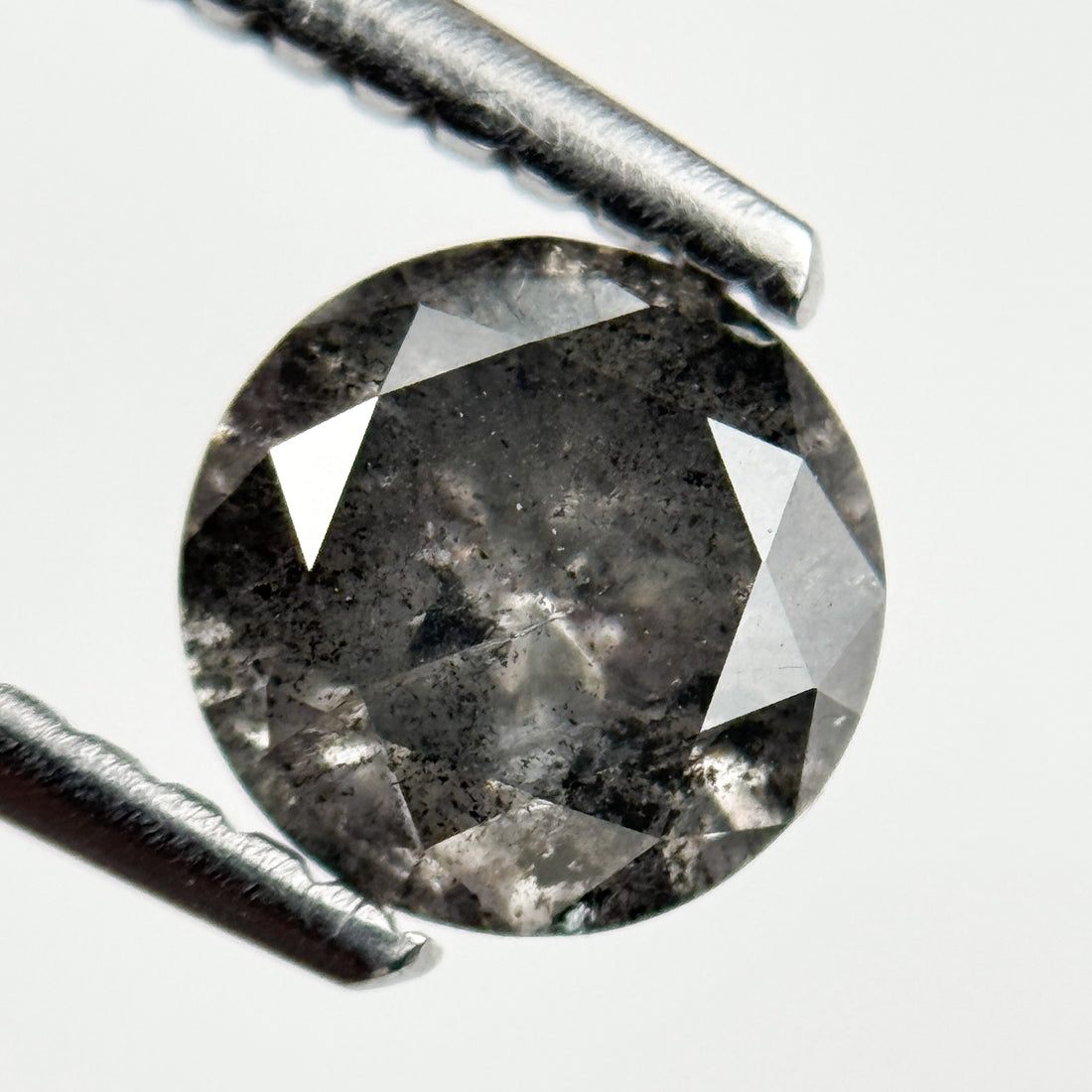 1.01 Ct Round Brilliant Cut Grey Natural Galaxy Diamond
