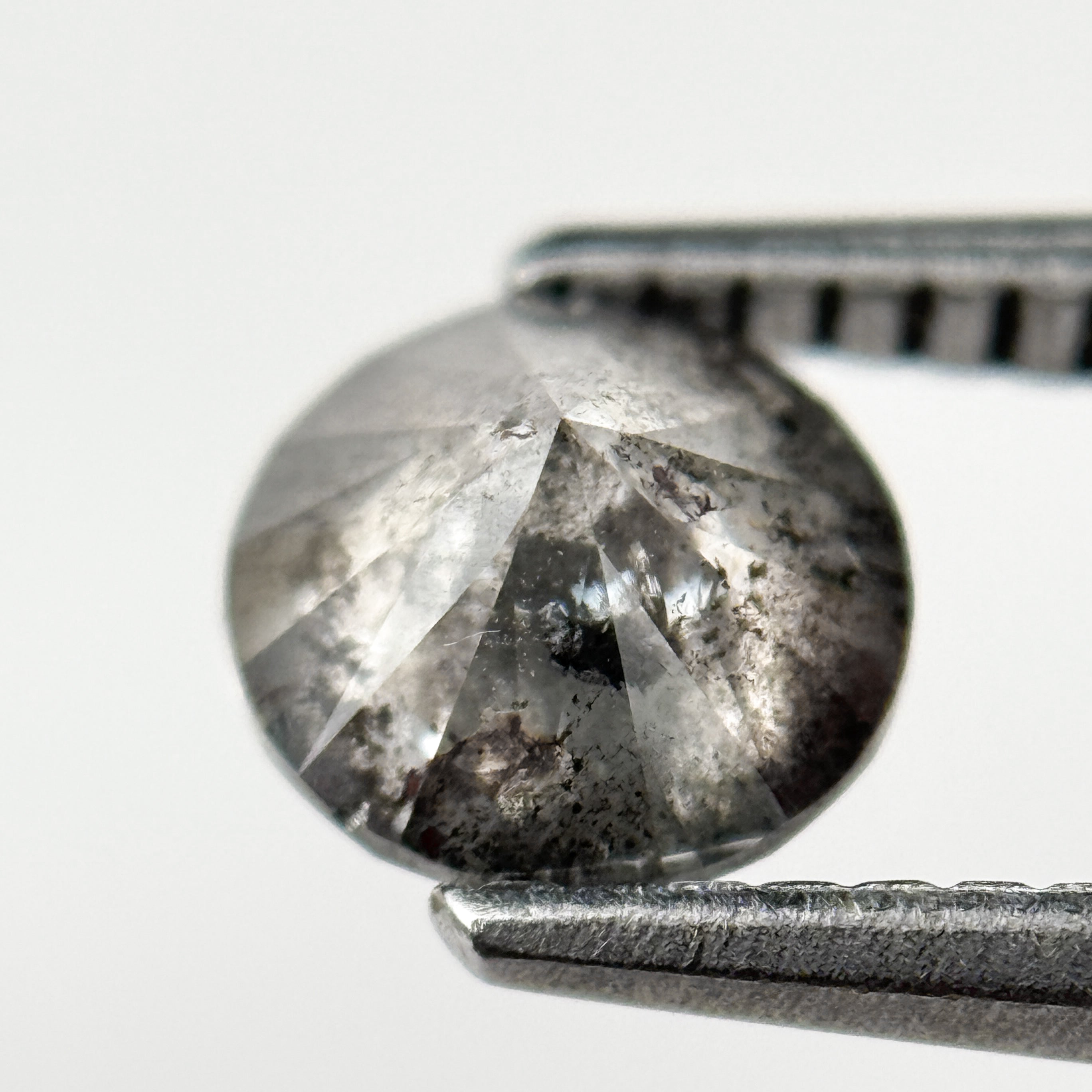 1.01 Ct Round Brilliant Cut Grey Natural Galaxy Diamond