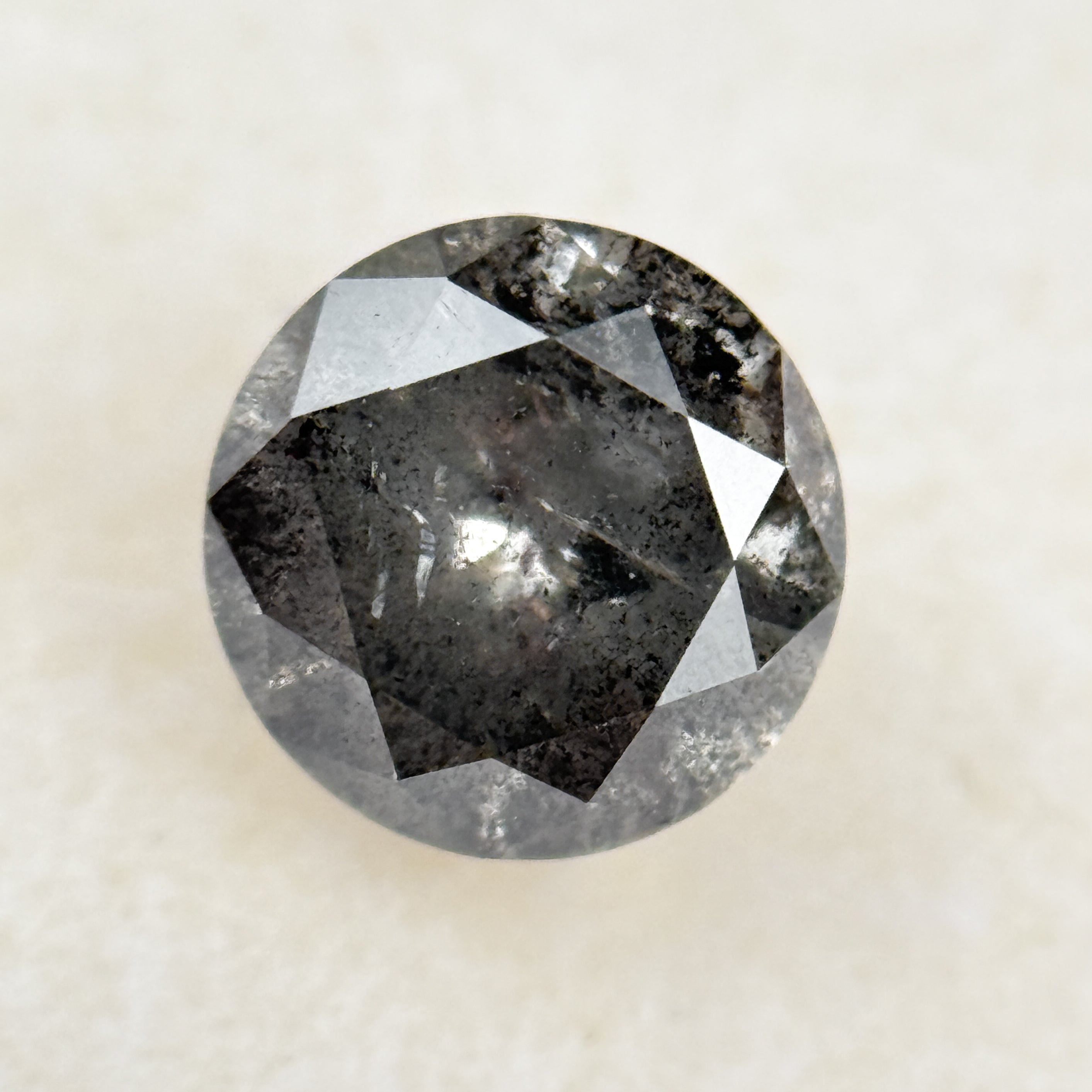 1.01 Ct Round Brilliant Cut Grey Natural Galaxy Diamond