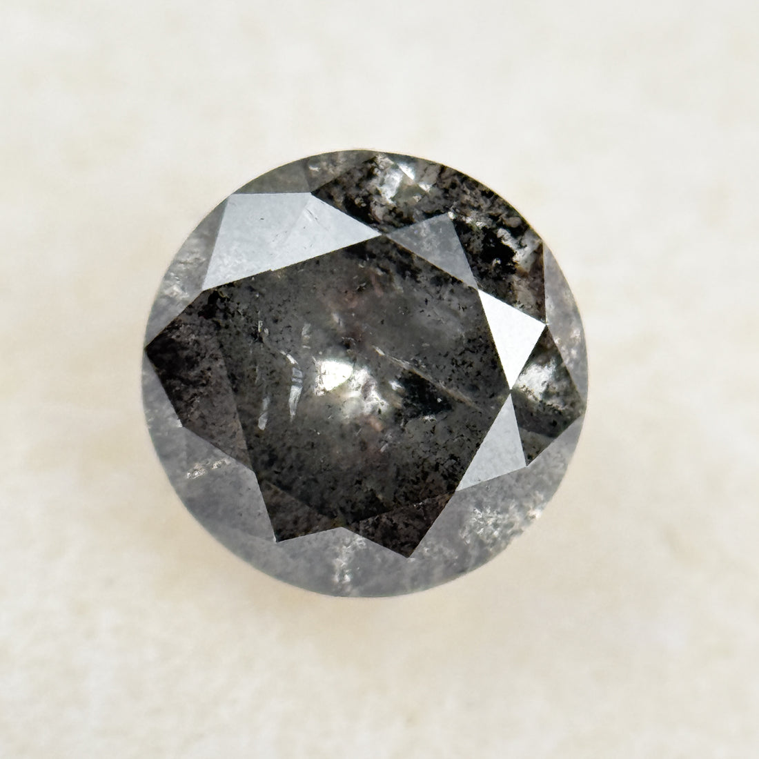 1.01 Ct Round Brilliant Cut Grey Natural Galaxy Diamond