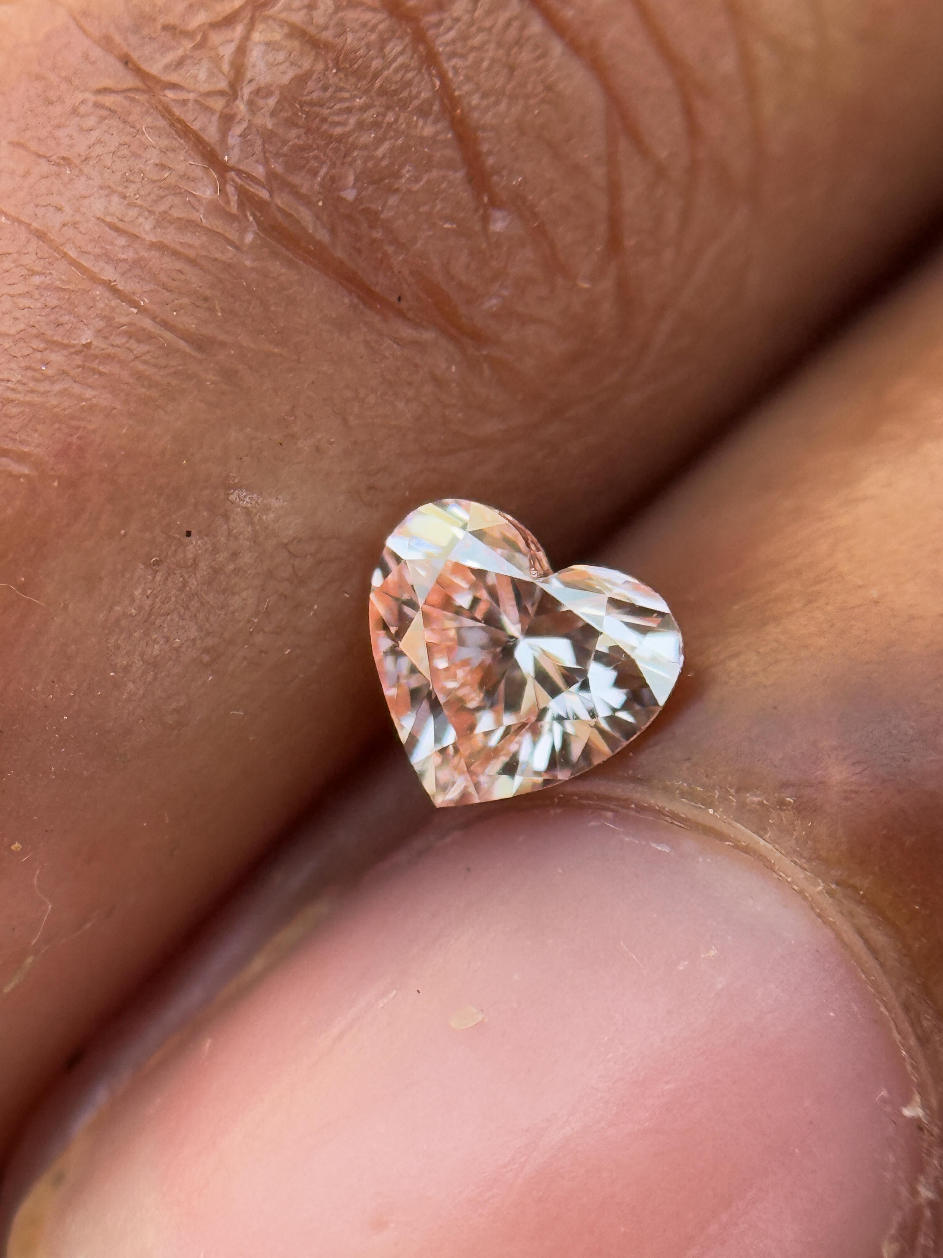 0.23 Ct Heart Rose Cut Grey Natural Salt and Pepper Diamond
