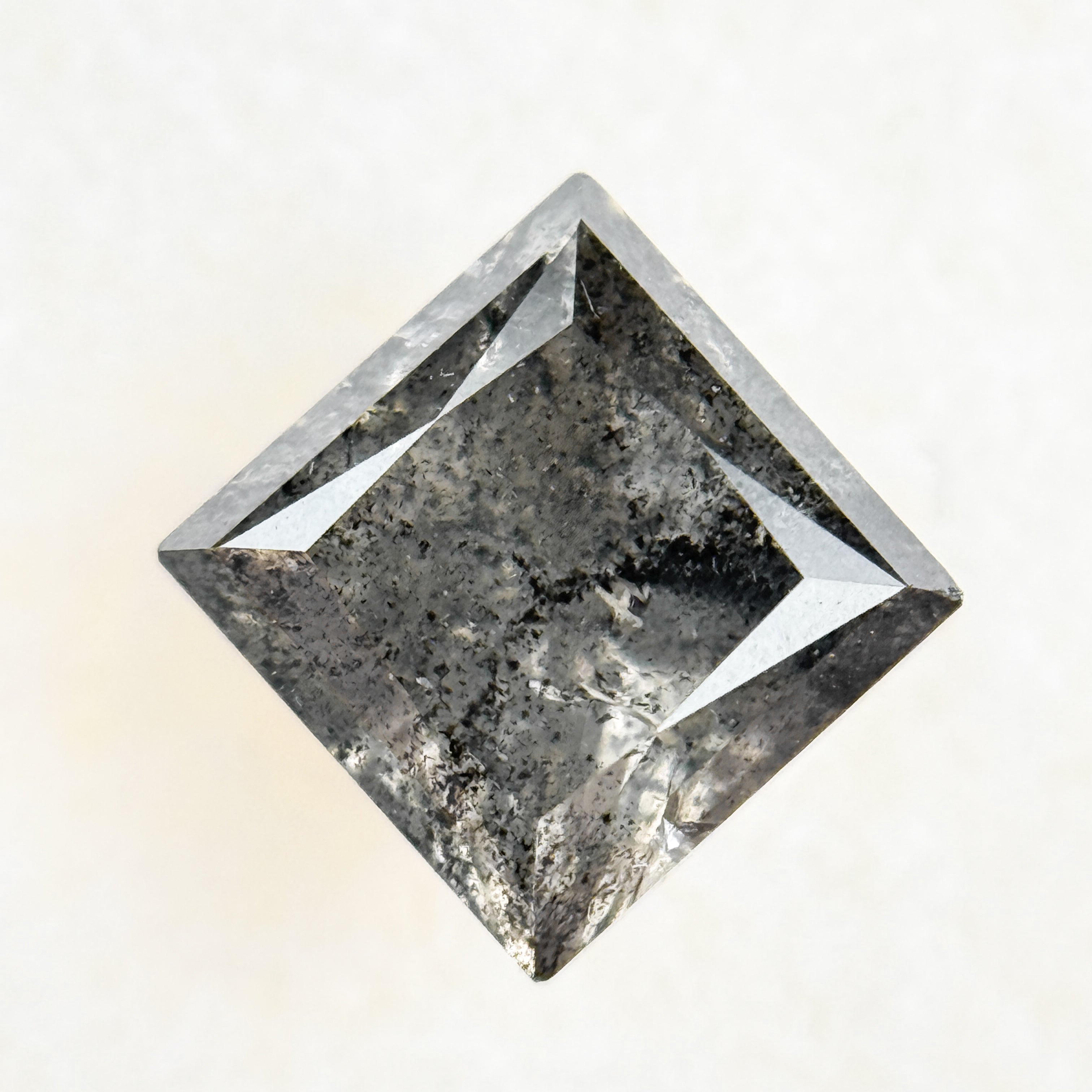 1.04 Ct Round Rose Cut Grey Natural Salt and Pepper Diamond