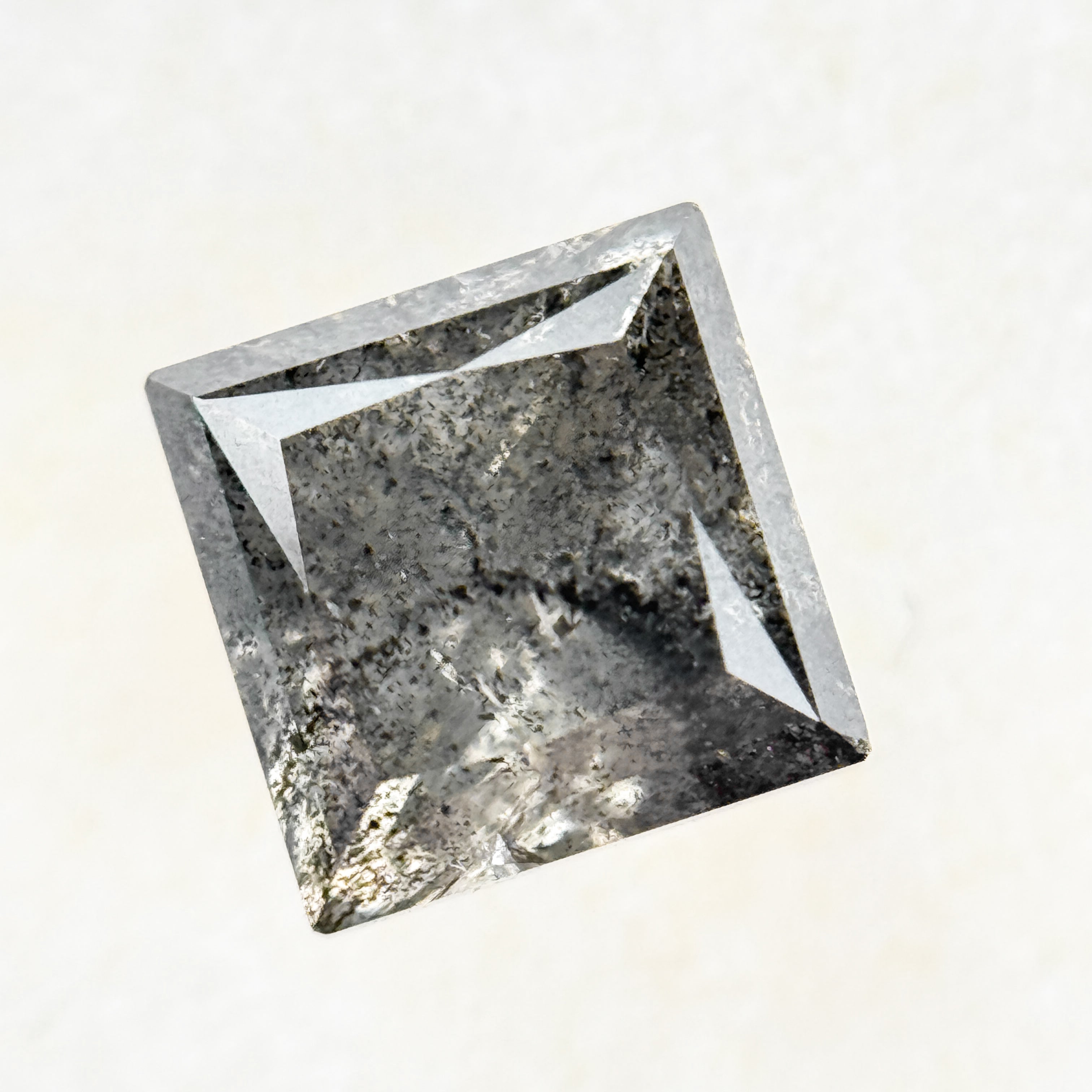 1.04 Ct Round Rose Cut Grey Natural Salt and Pepper Diamond