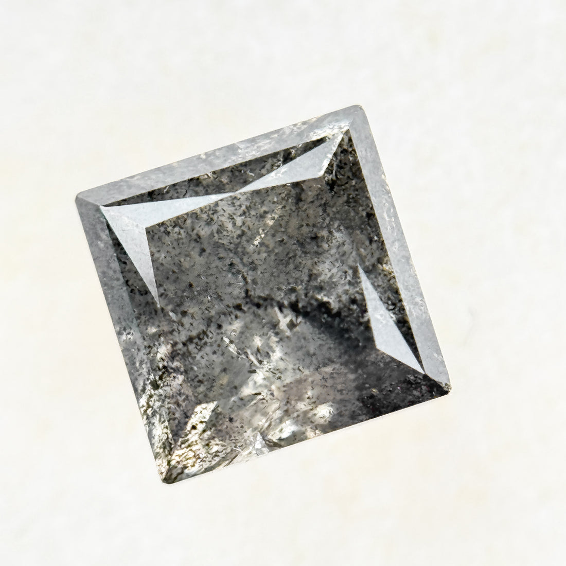 1.04 Ct Round Rose Cut Grey Natural Salt and Pepper Diamond
