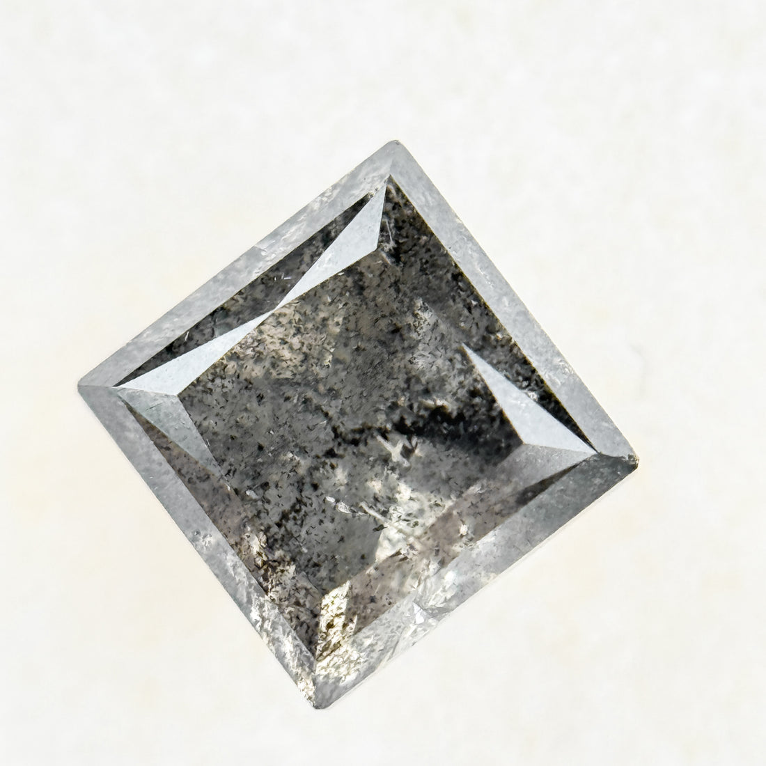 1.04 Ct Round Rose Cut Grey Natural Salt and Pepper Diamond
