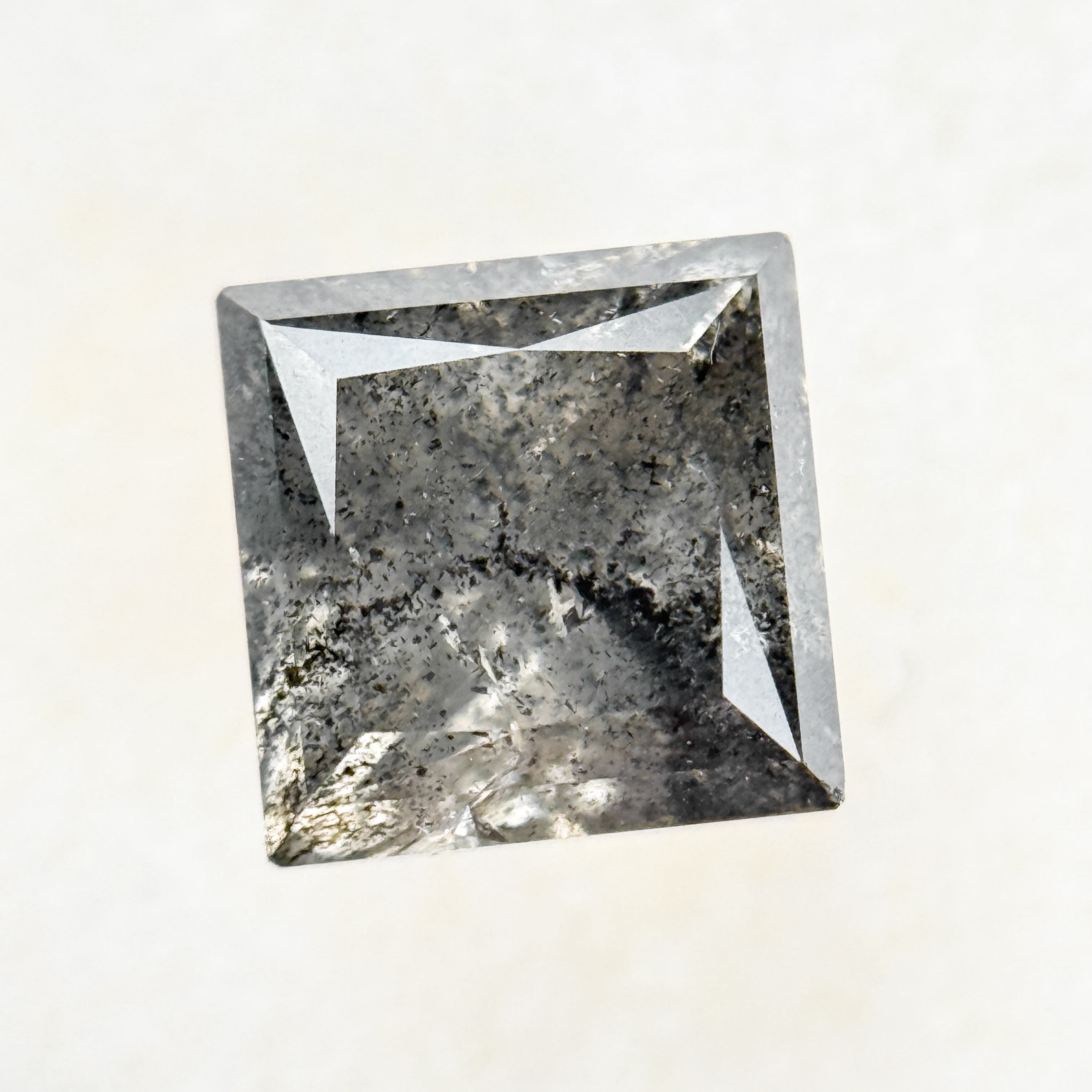 1.04 Ct Round Rose Cut Grey Natural Salt and Pepper Diamond