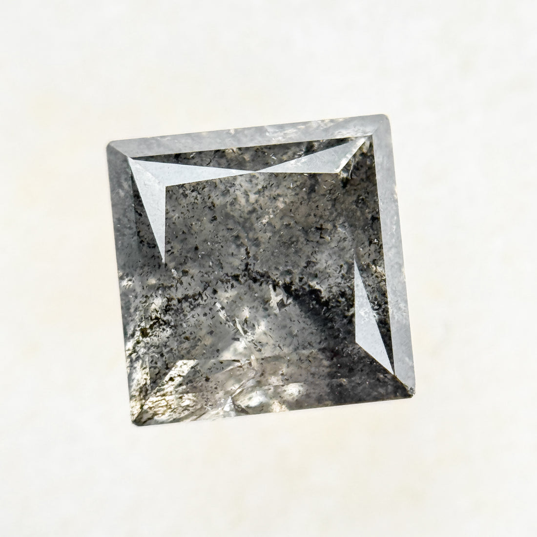 1.04 Ct Round Rose Cut Grey Natural Salt and Pepper Diamond