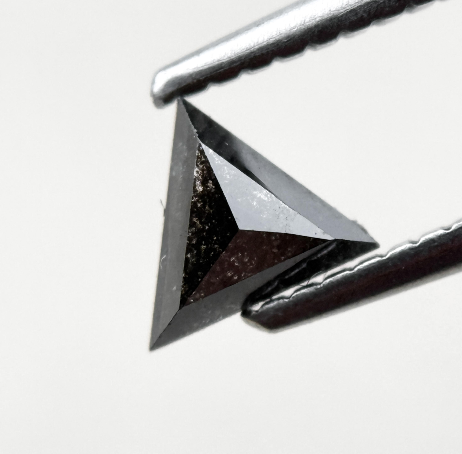0.42 Ct Triangle Rose Cut Grey Natural Minimal Diamond
