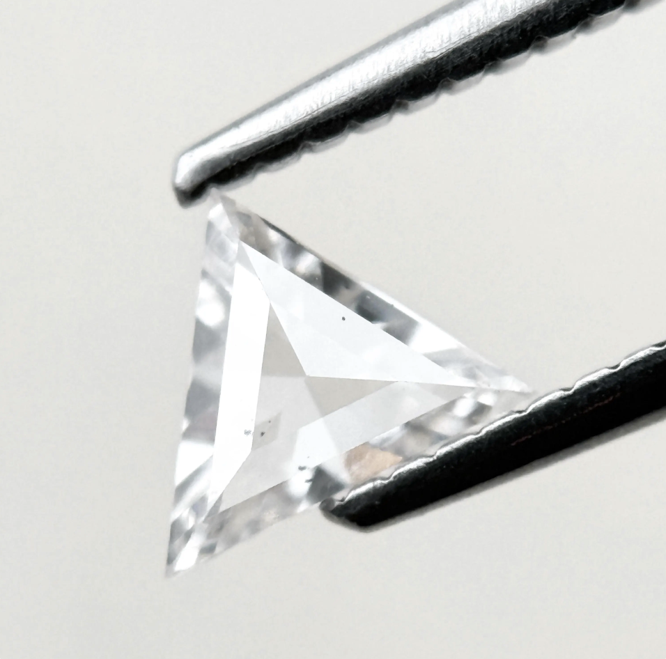 0.53 Ct Triangle Rose Cut White Natural Minimalist Diamond