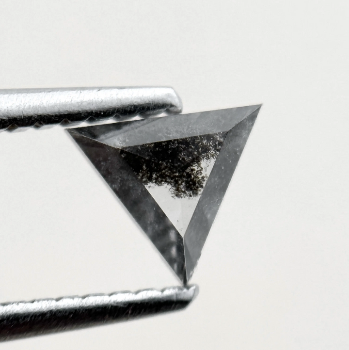 0.39 Ct Triangle Rose Cut Grey Natural Galaxy Diamond