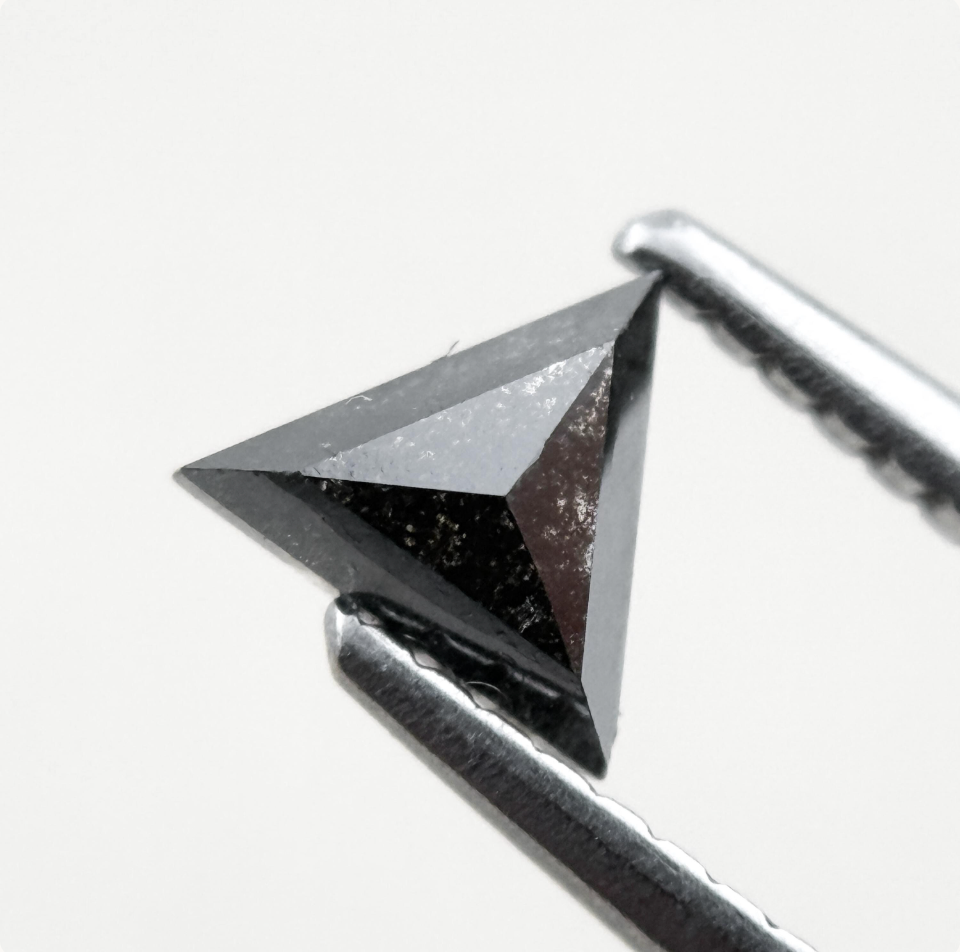 0.42 Ct Triangle Rose Cut Grey Natural Minimal Diamond