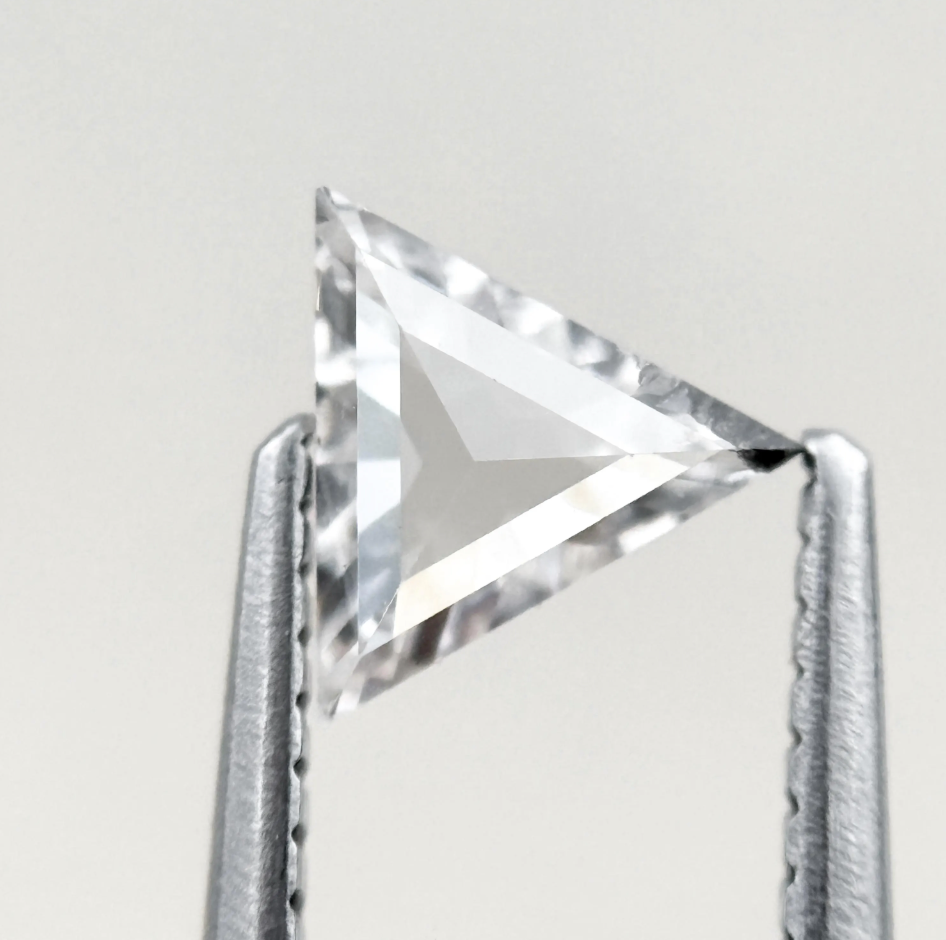 0.52 Ct Triangle Rose Cut White Natural Minimalist Diamond