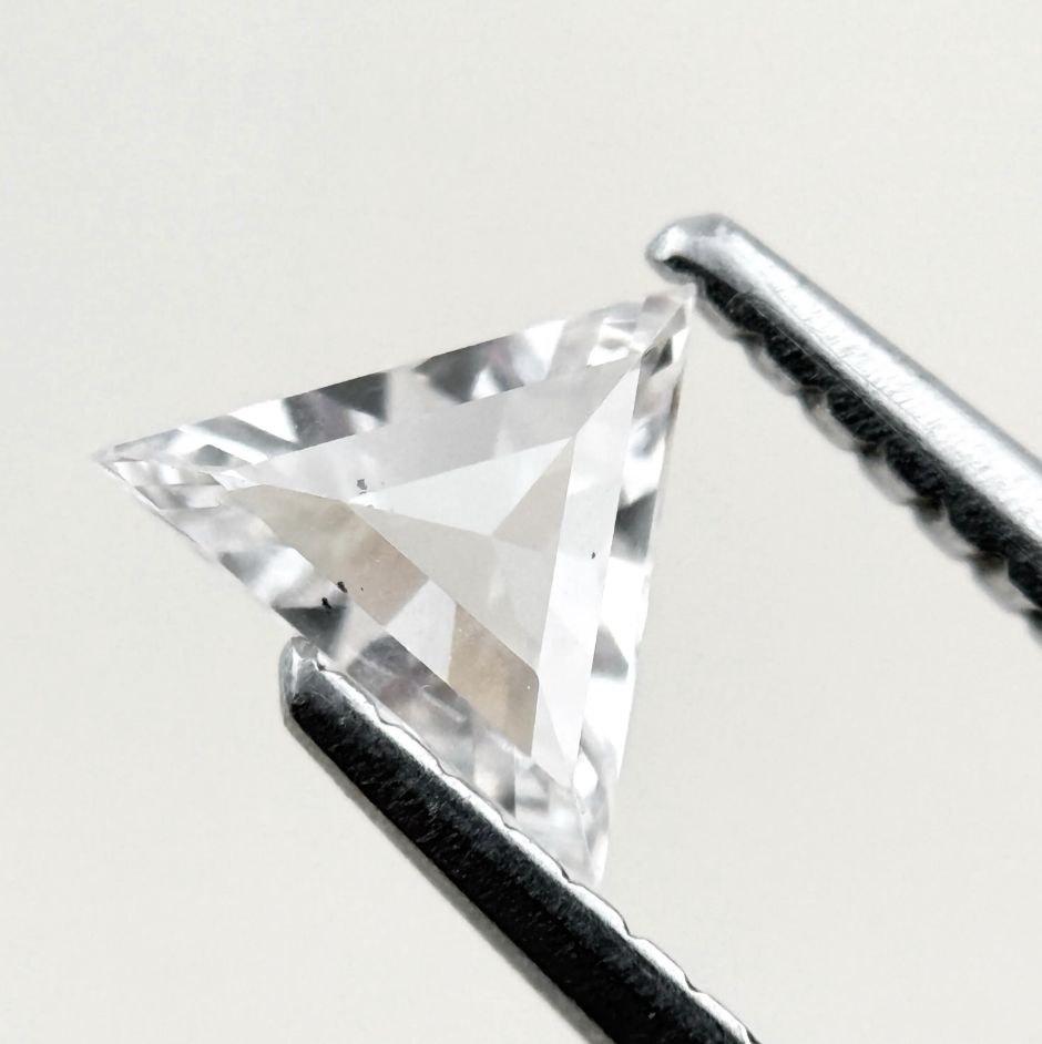 0.41 Ct Triangle Rose Cut White Natural Minimalist Diamond