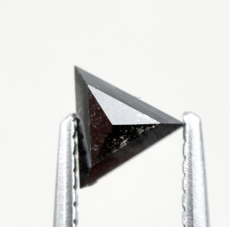 0.42 Ct Triangle Rose Cut Grey Natural Minimal Diamond
