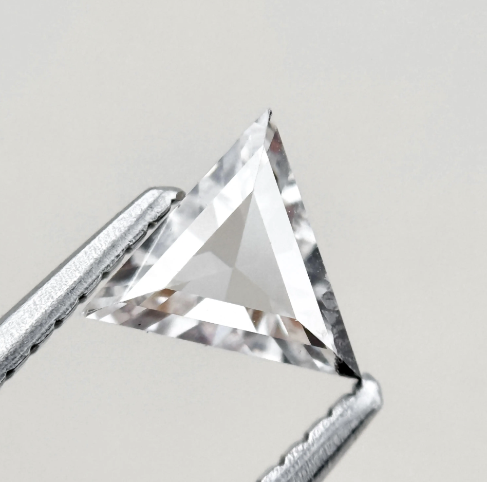 0.52 Ct Triangle Rose Cut White Natural Minimalist Diamond
