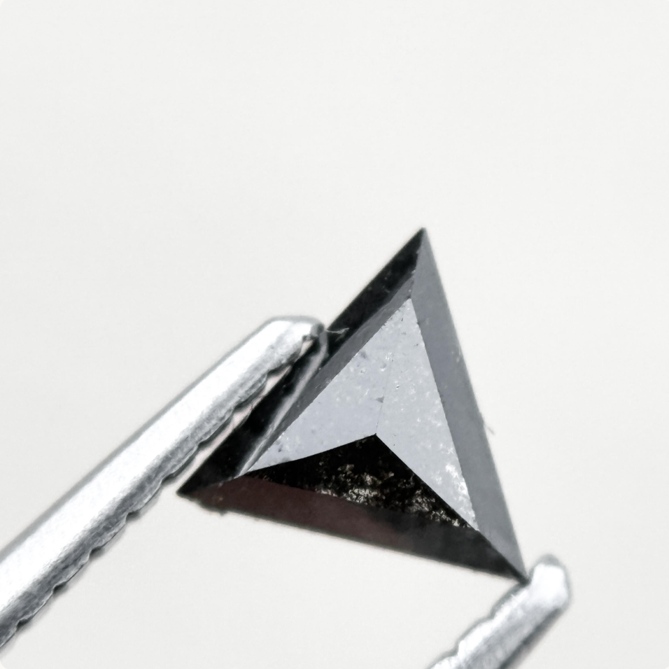 0.42 Ct Triangle Rose Cut Grey Natural Minimal Diamond