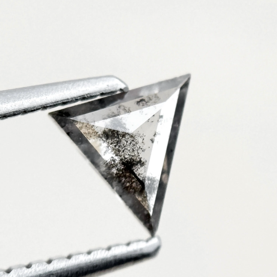0.40 Ct Triangle Rose Cut Grey Natural Minimalist Diamond