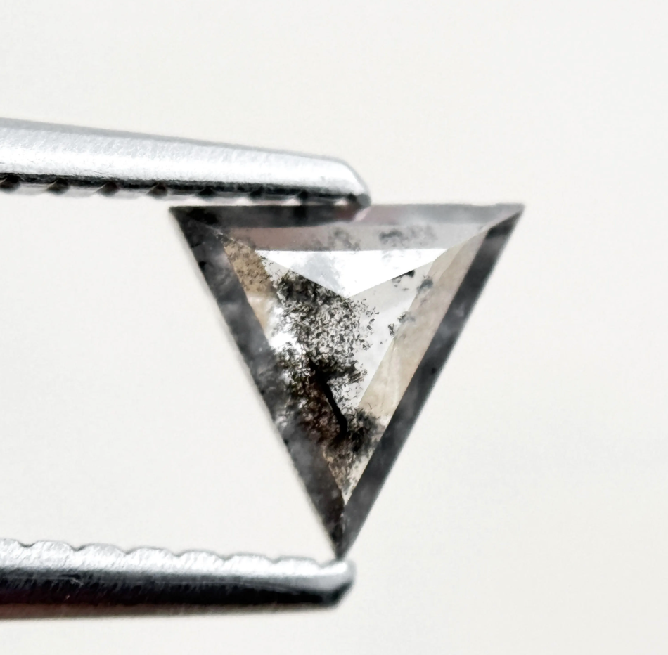0.40 Ct Triangle Rose Cut Grey Natural Minimalist Diamond