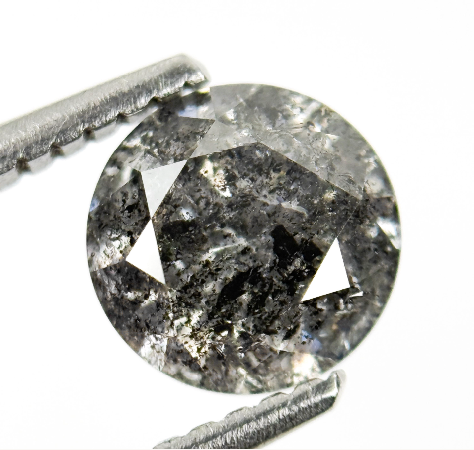 1.25 Ct Round Brilliant Cut Grey Natural Minimalist Diamond
