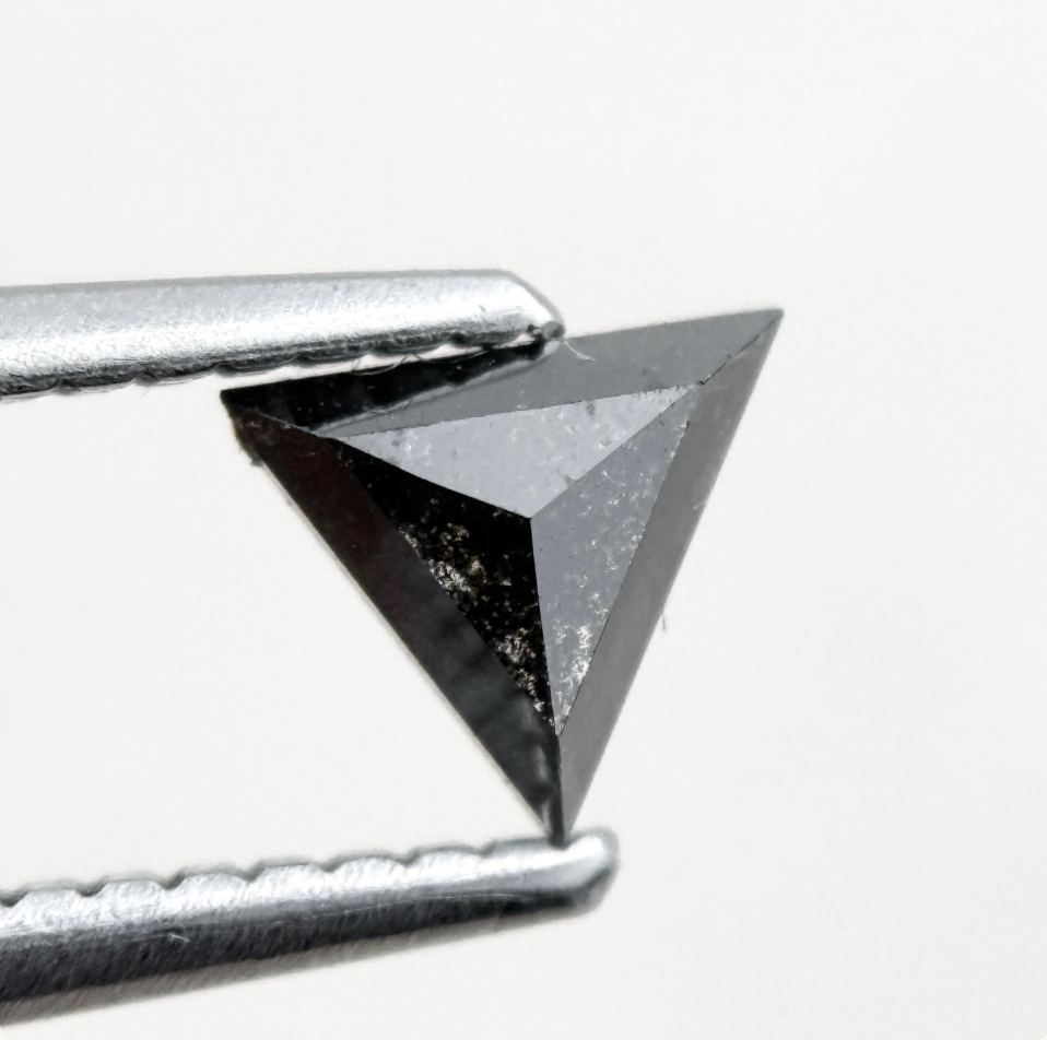 0.42 Ct Triangle Rose Cut Grey Natural Minimal Diamond