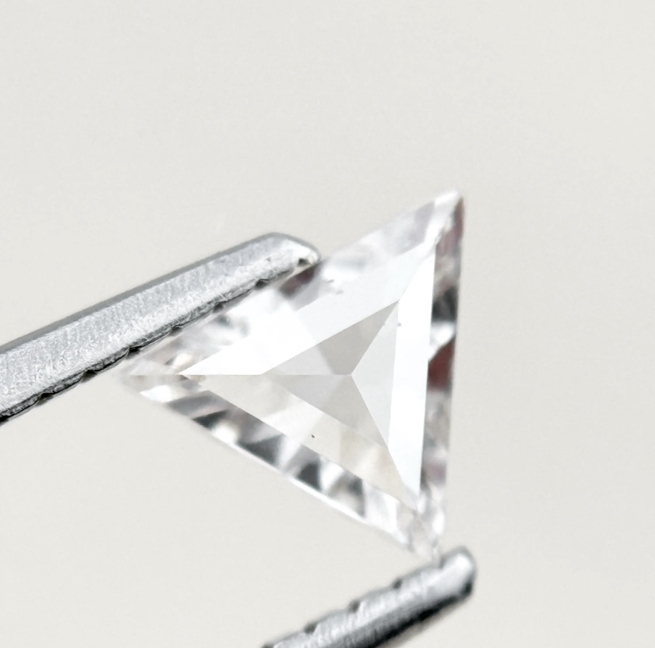 0.41 Ct Triangle Rose Cut White Natural Minimalist Diamond