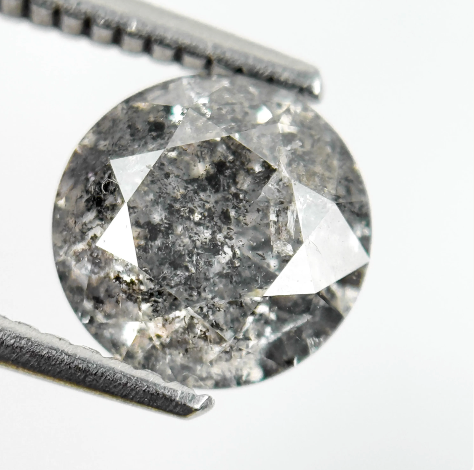 1.95 Ct Round Brilliant Cut Grey Natural Loose Diamond