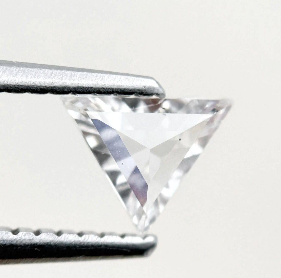 0.53 Ct Triangle Rose Cut White Natural Minimalist Diamond