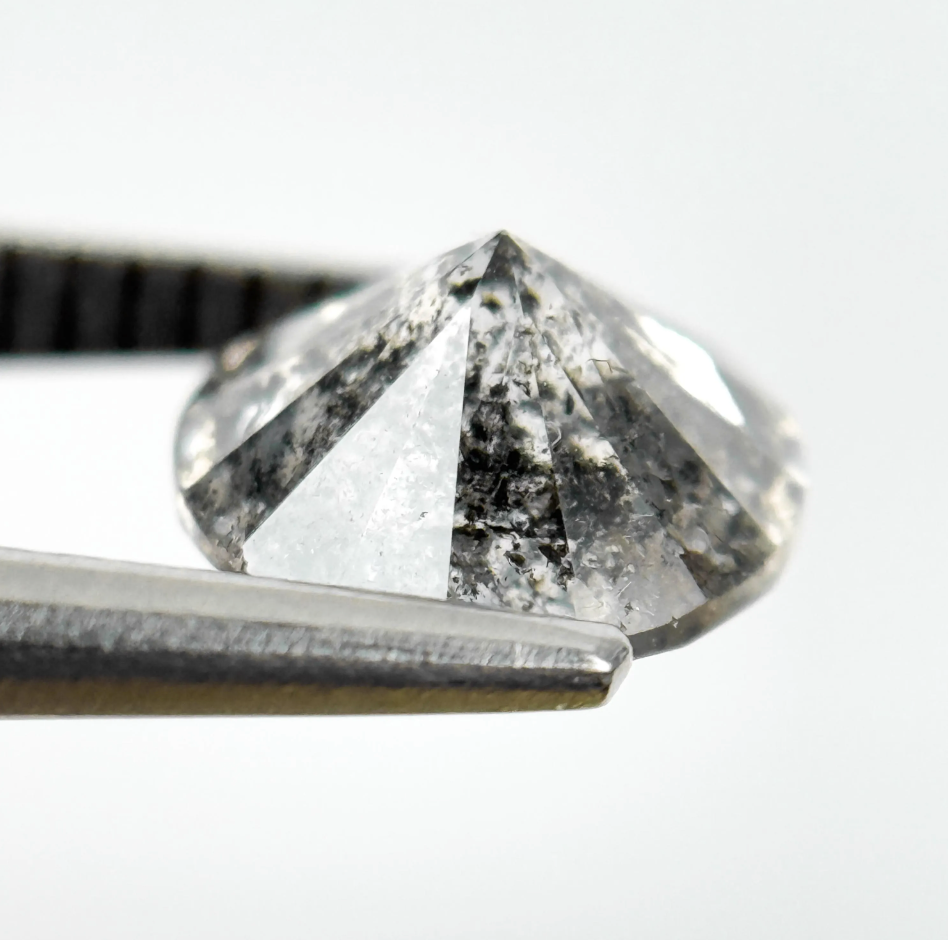 1.95 Ct Round Brilliant Cut Grey Natural Loose Diamond