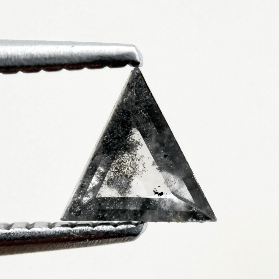 0.40 Ct Triangle Rose Cut Grey Natural Minimalist Diamond