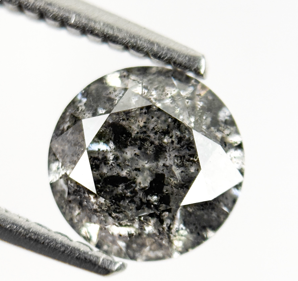 1.25 Ct Round Brilliant Cut Grey Natural Minimalist Diamond
