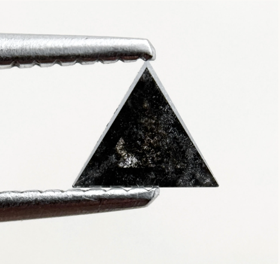 0.43 Ct Triangle Rose Cut Black Natural Minimalist Diamond