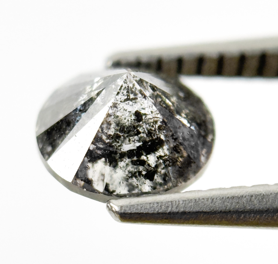 1.25 Ct Round Brilliant Cut Grey Natural Minimalist Diamond