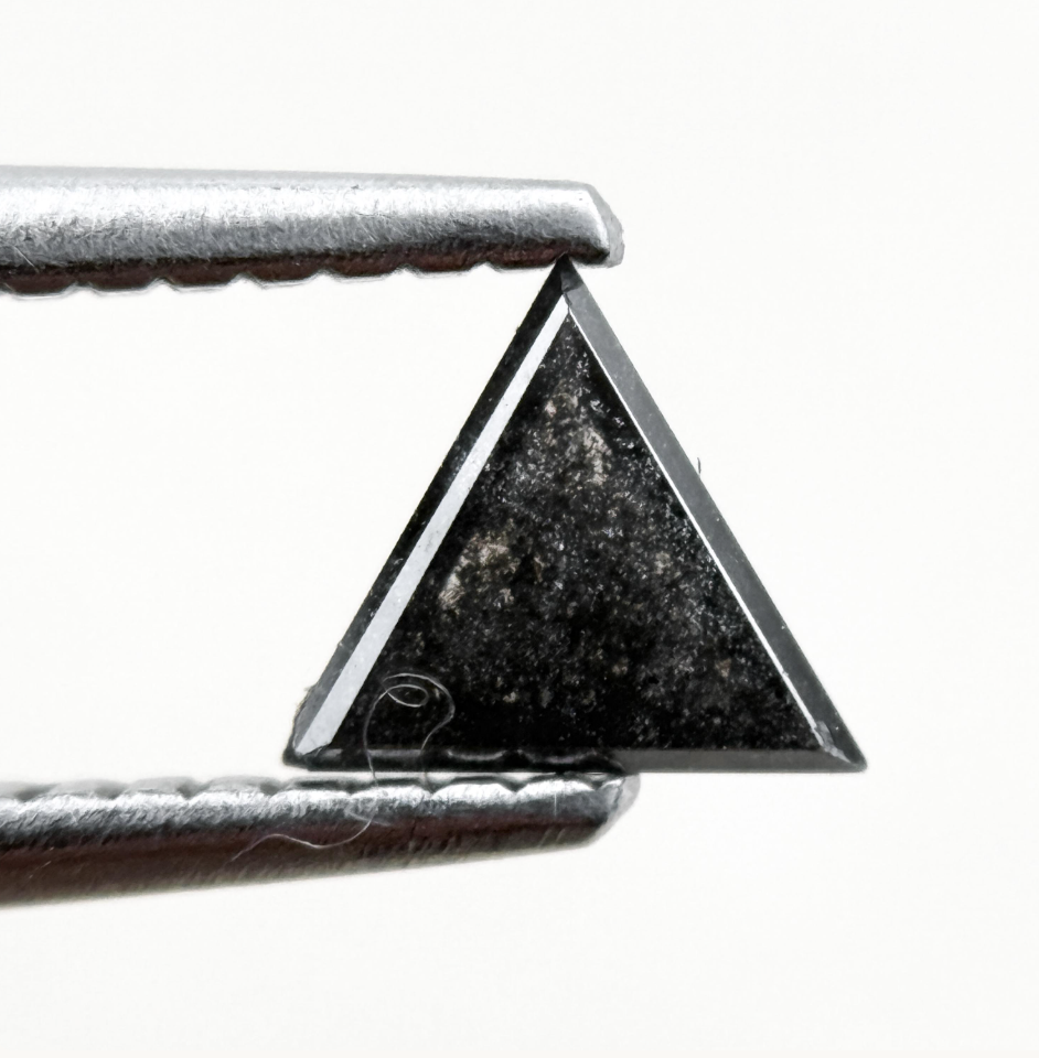 0.42 Ct Triangle Rose Cut Grey Natural Minimal Diamond