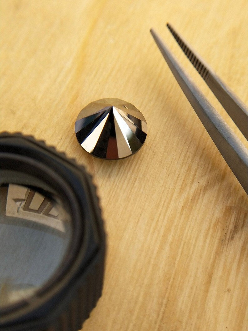 3 Ct Round Brilliant Cut Black Natural Fancy Diamond