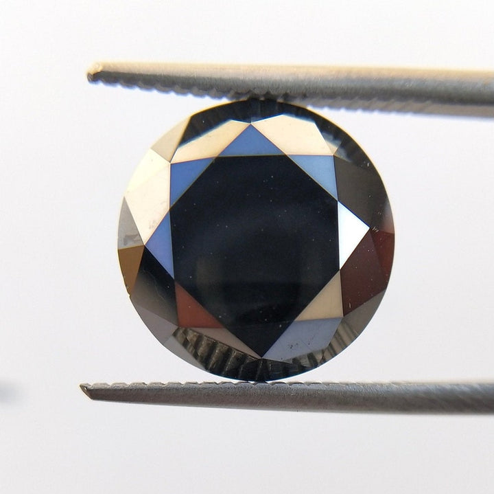3 Ct Round Brilliant Cut Black Natural Fancy Diamond