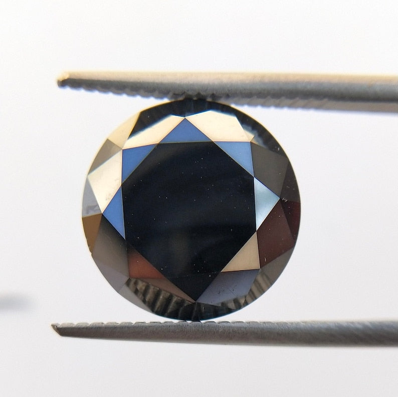 3 Ct Round Brilliant Cut Black Natural Fancy Diamond