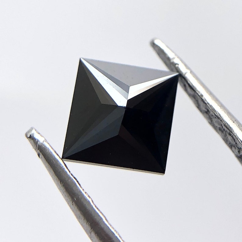 1.09 Ct Princess Rose Cut Black Natural Loose Diamond