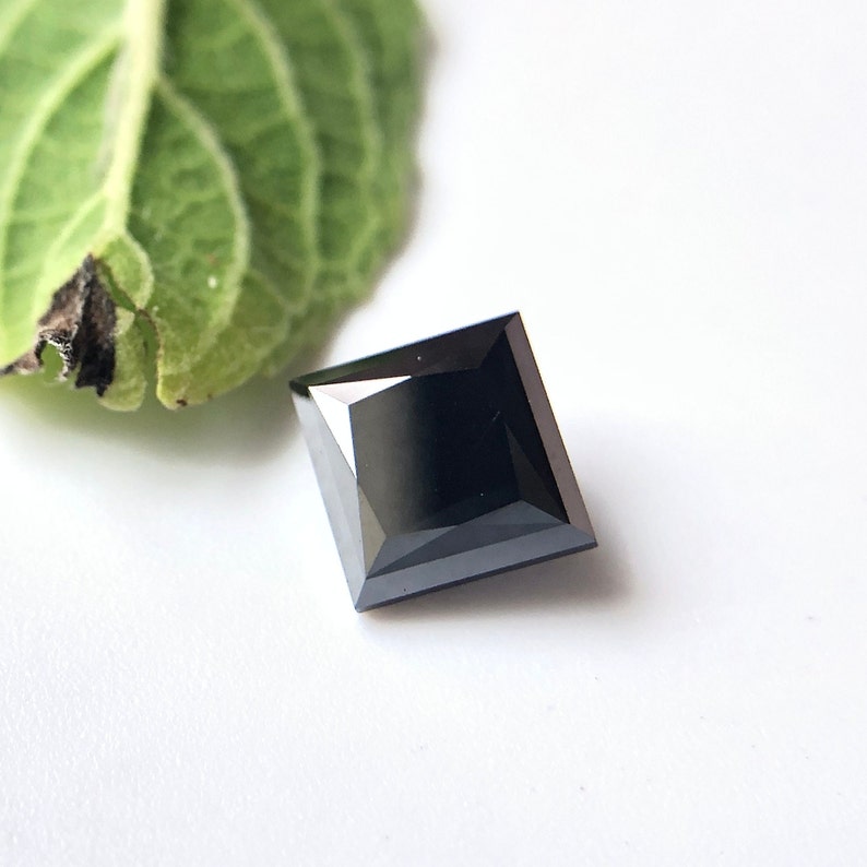 1.09 Ct Princess Rose Cut Black Natural Loose Diamond