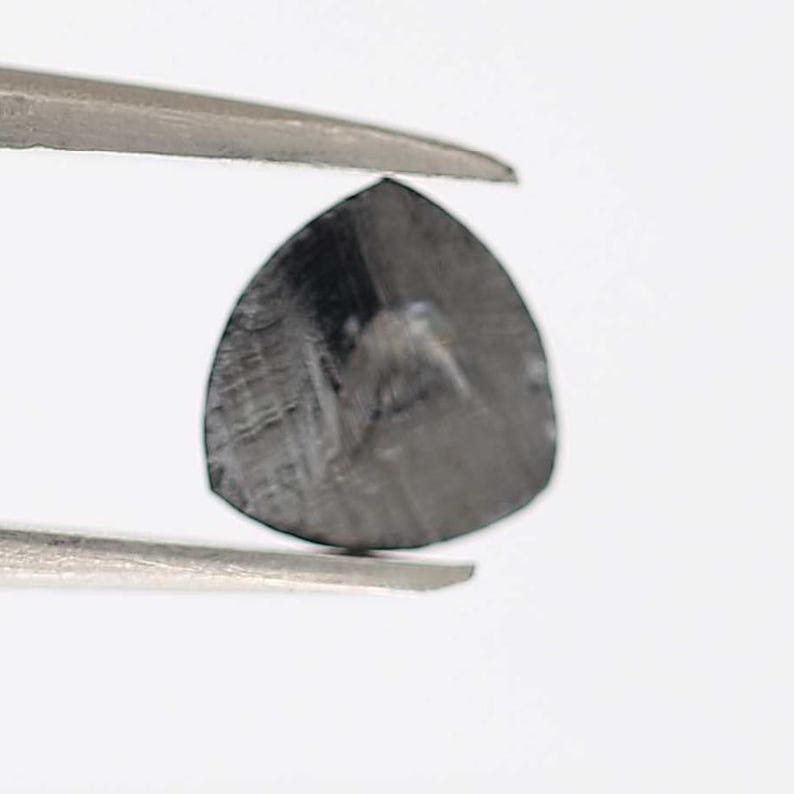 1.03 Ct Triangle Rose Cut Black Natural Fancy Diamond