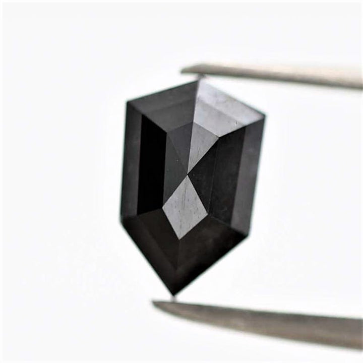 1.03 Ct Shield Rose Cut Black Natural Fancy Diamond