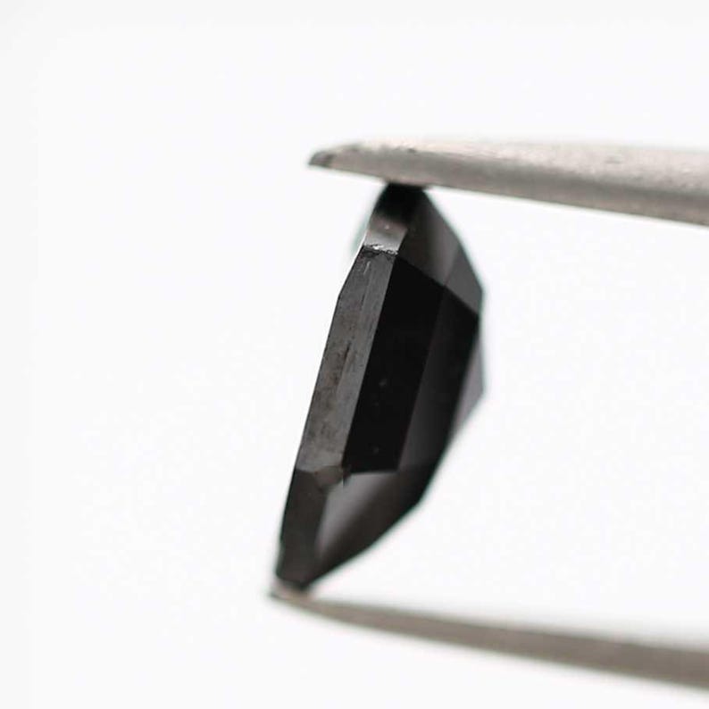 1.03 Ct Shield Rose Cut Black Natural Fancy Diamond