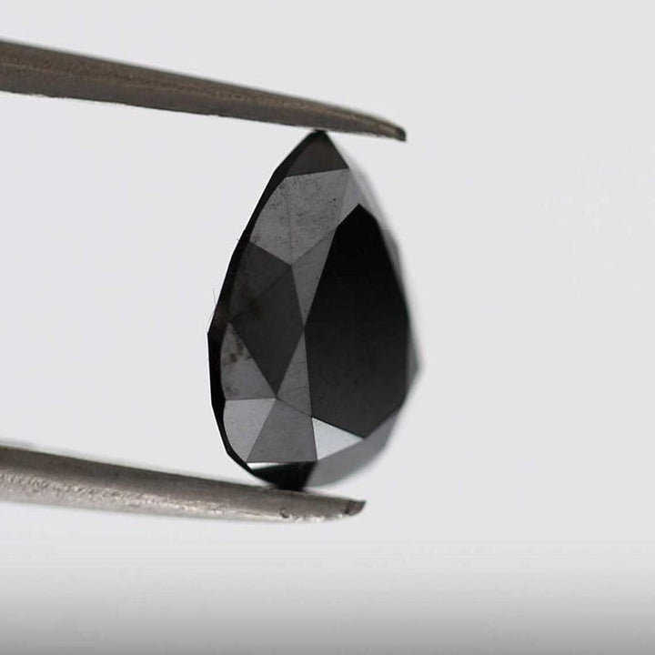 2 Ct Pear Brilliant Cut Black Natural Fancy Diamond