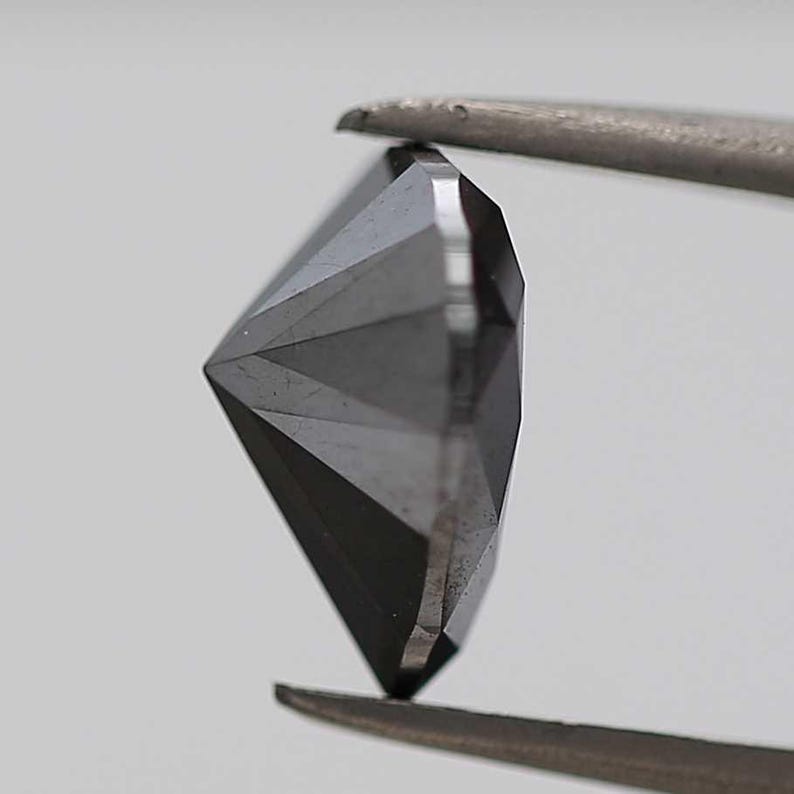 2 Ct Pear Brilliant Cut Black Natural Fancy Diamond