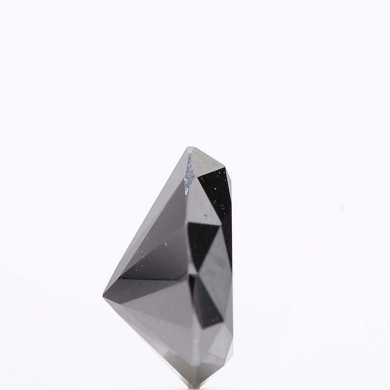 1.88 Ct Pear Brilliant Cut Black Natural Fancy Diamond